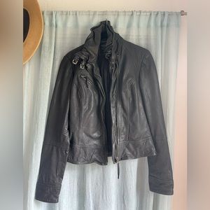 All Saints Leather Black Jacket - US 6